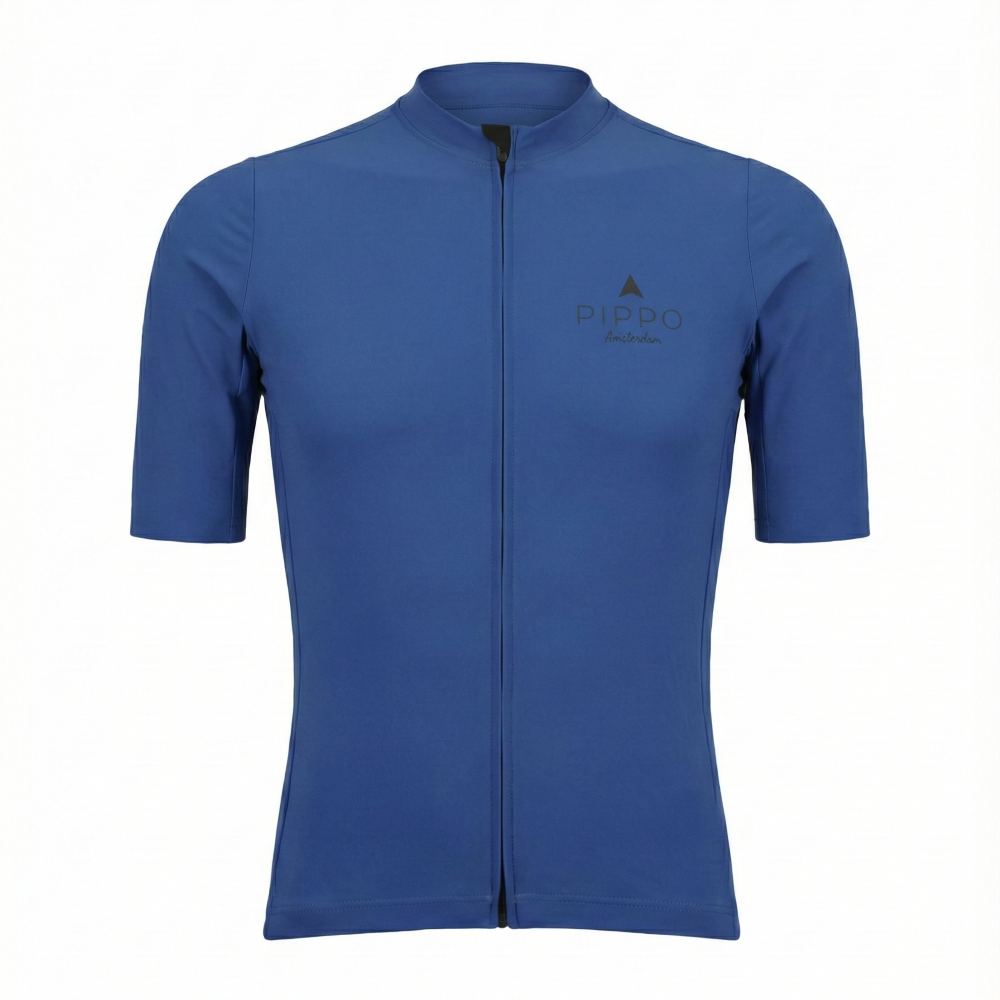 Professional Rennradtrikot fuer Herren | UV-Schutz| Marine blau PIPPO Rennradtrikot für Herren, kurzärmeliges, eng anliegendes Radsporttrikot mit durchgehendem Reißverschluss, atmungsaktivem Material und UV-Schutz, ideal für Training und Rennen.