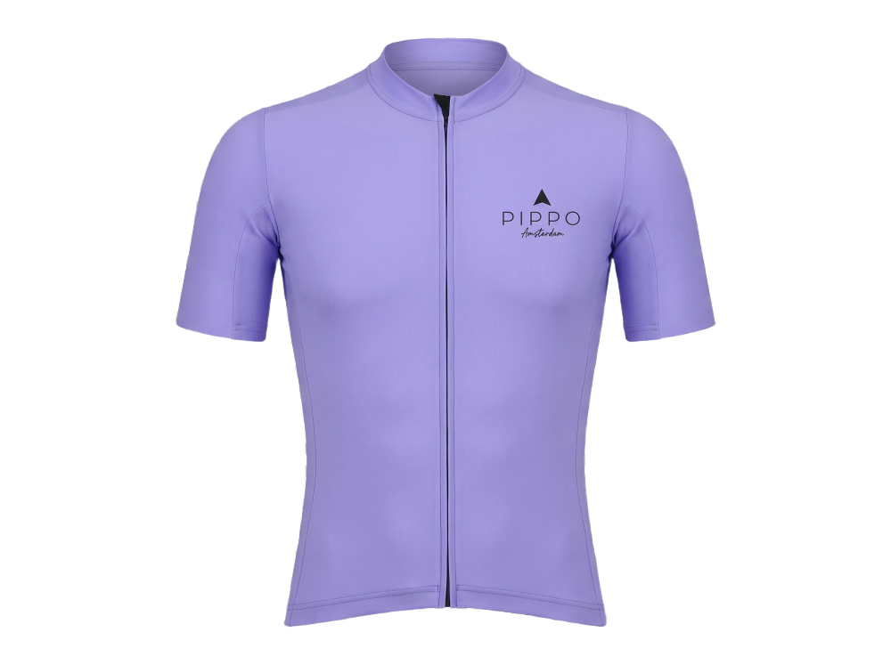 Professional Rennradtrikot fuer Damen | UV-Schutz| Lila PIPPO Rennradtrikot für Damen, kurzärmeliges, eng anliegendes Radsporttrikot mit durchgehendem Reißverschluss, atmungsaktivem Material und UV-Schutz, ideal für Training und Rennen.