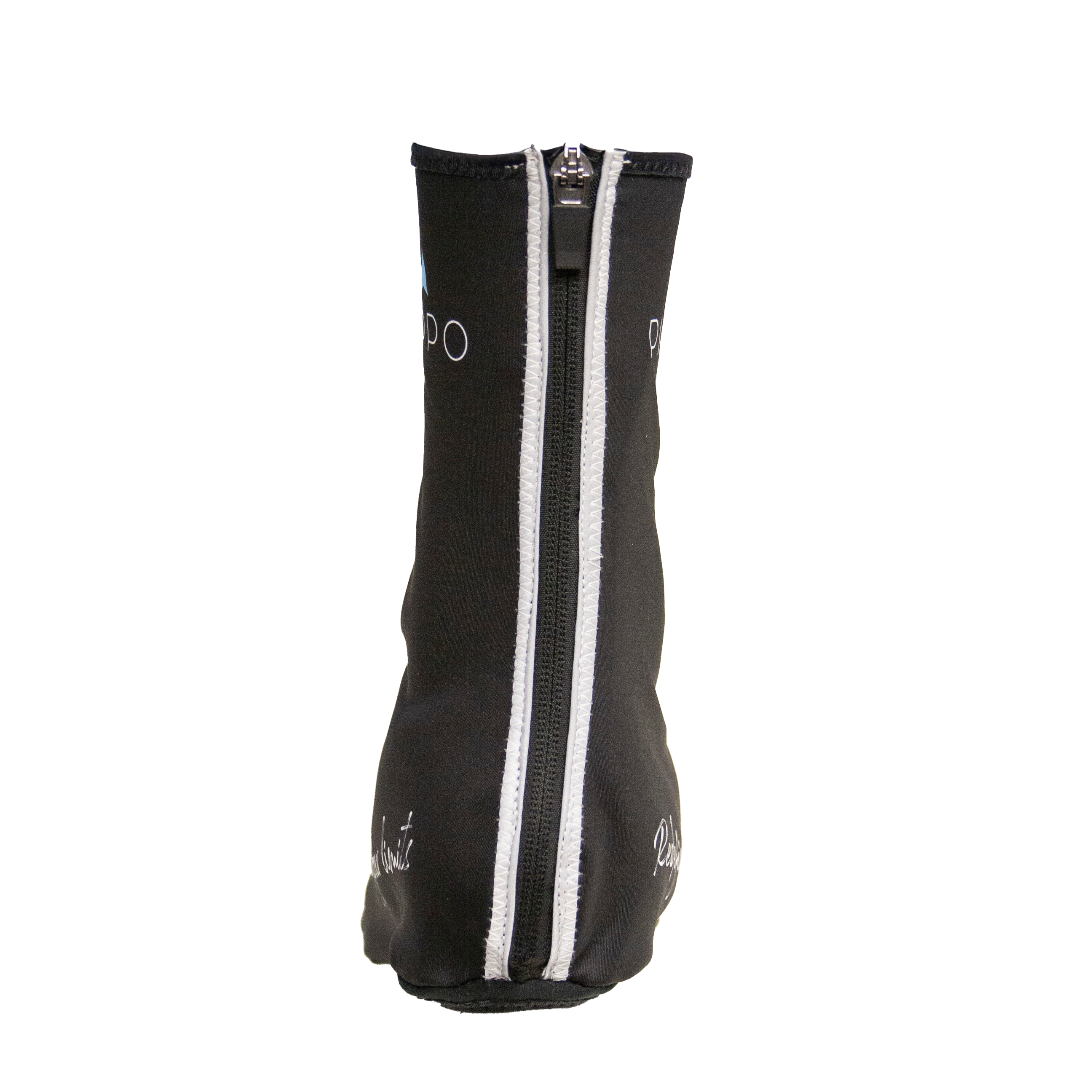 Professional cycling shoe cover road cycling | Reflektierendes Design | Schwarze, wasser- und windfeste Rennrad-Überziehschuhe mit Reißverschluss und reflektierendem Design.