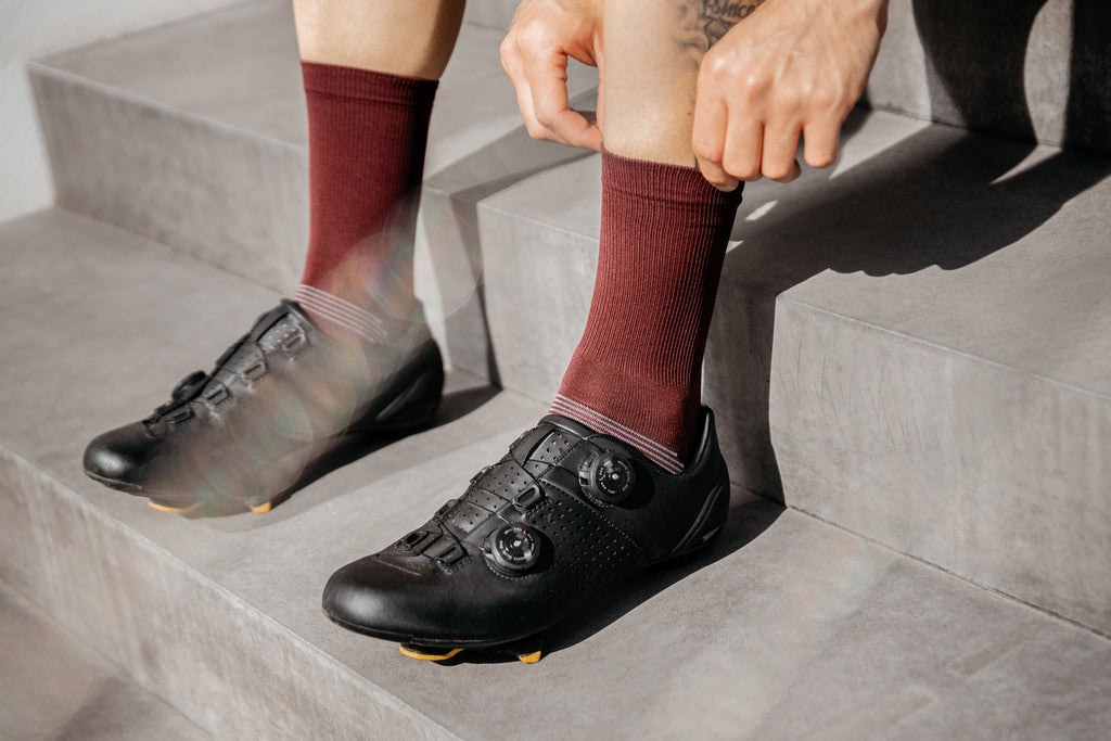 Rennrad Socken Bordeaux Rot