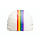 Pride Rennrad Cap | Antibakteriellem Schweißband |Rückseite der Pride Fahrradkappe von PIPPO, hergestellt in Italien, zeigt dezentes Pride-Design und elastischen Abschluss mit antibakteriellem Schweißband