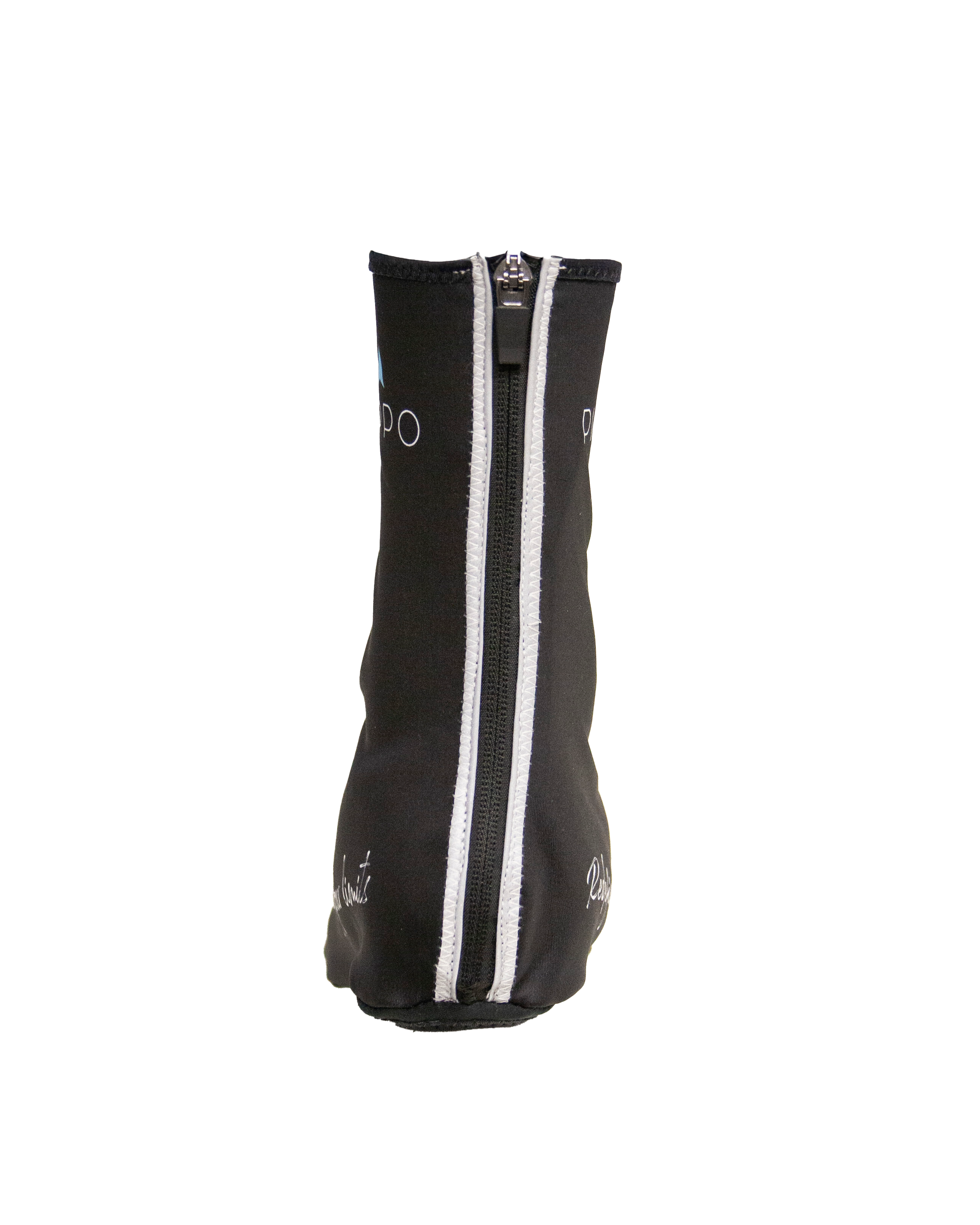 Professional cycling shoe cover road cycling | Reflektierendes Design | Schwarze, wasser- und windfeste Rennrad-Überziehschuhe mit Reißverschluss und reflektierendem Design.