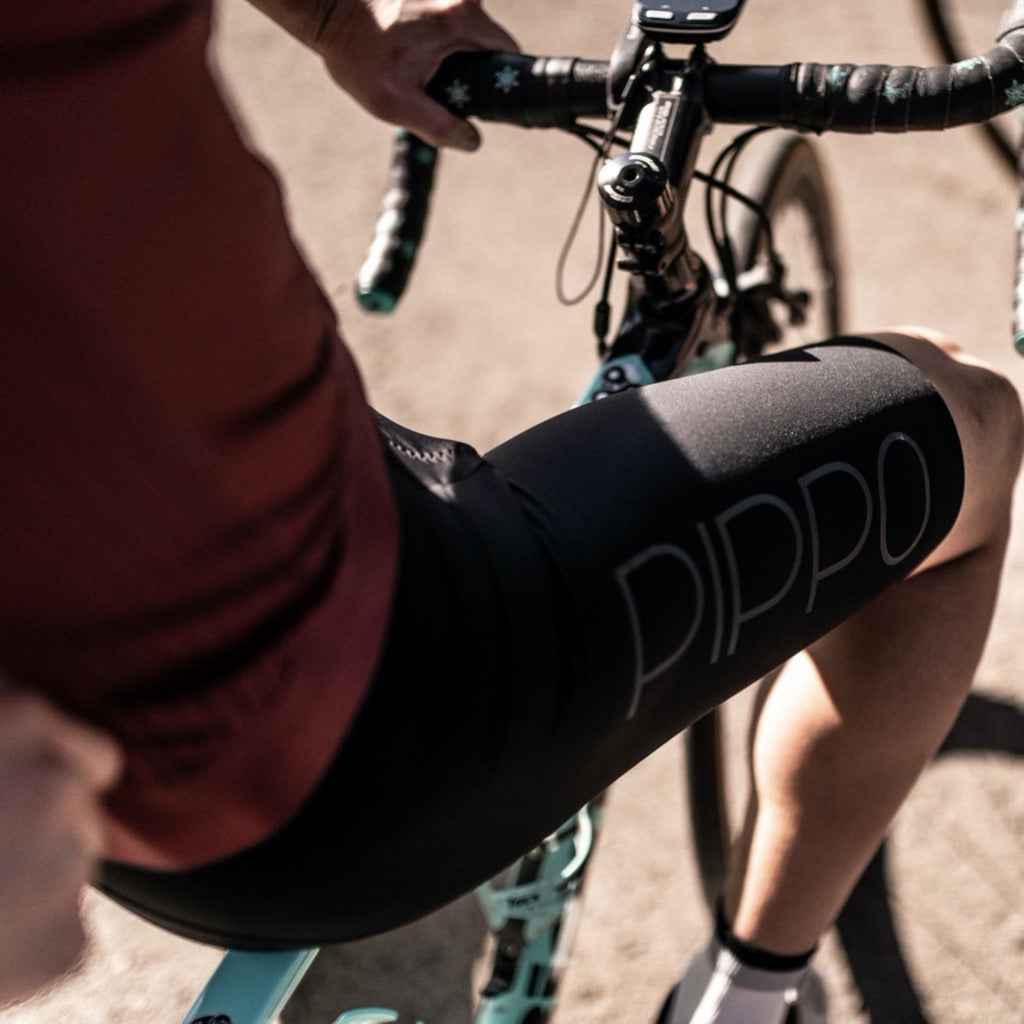 PIPPO De Ronde Bib short back view  on the reflective design